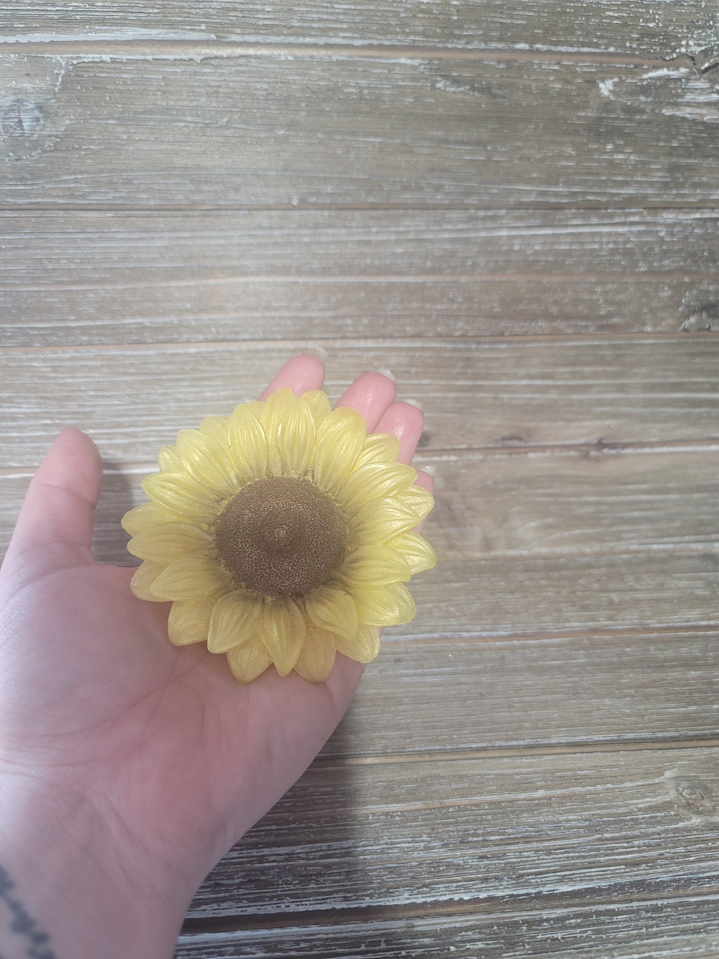 Yellow Sunflower, Individual Soap Flower, 1.5oz