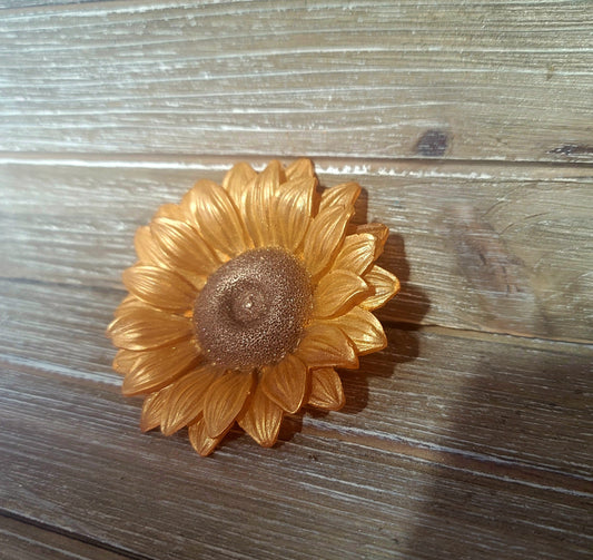 Orange Sunflower, Individual Soap Flower, 1.5oz