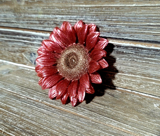 Marron Sunflower, Individual Soap Flower, 1.5oz