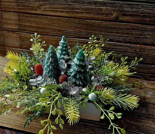 3 tree mini pinecone soap holiday arrangement