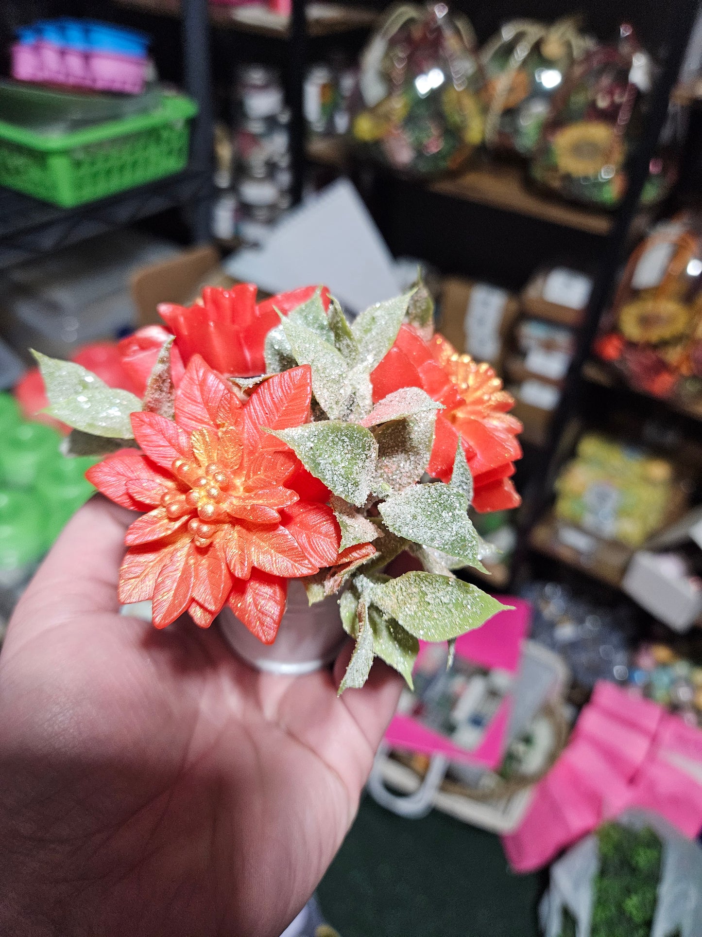 Mini Poinsettia Soap Bouquet