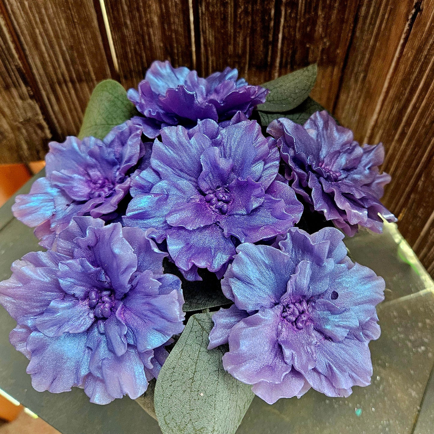 African Violet Soap Bouquet, 6 Count Purple