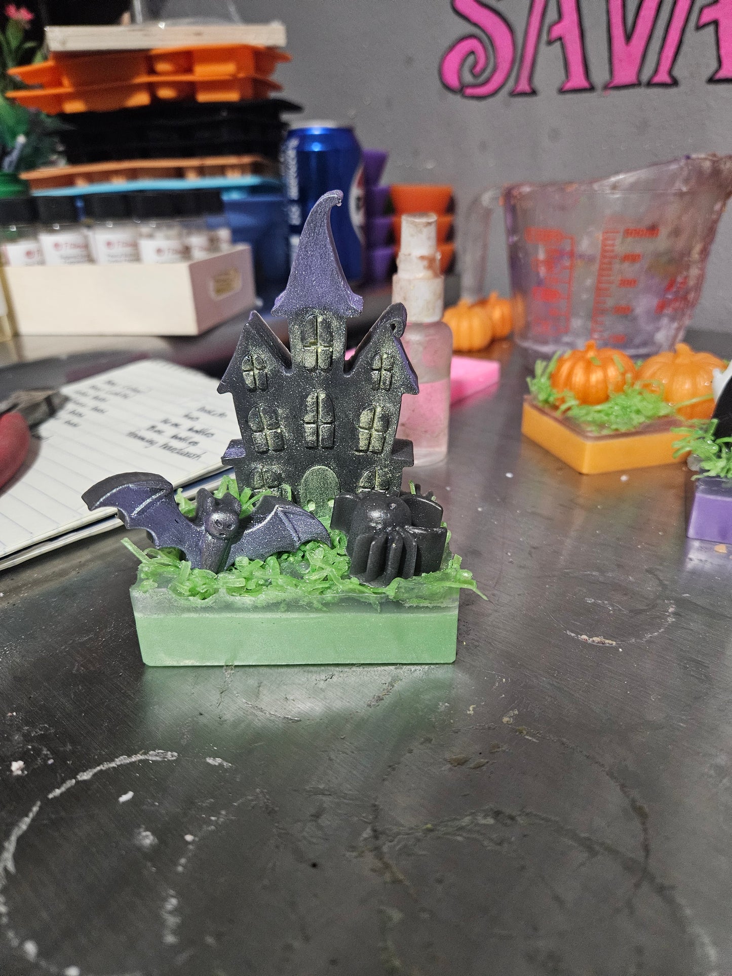 Spooky Haunted House Soap Scene