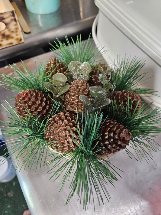 7 pinecone soap arrangement