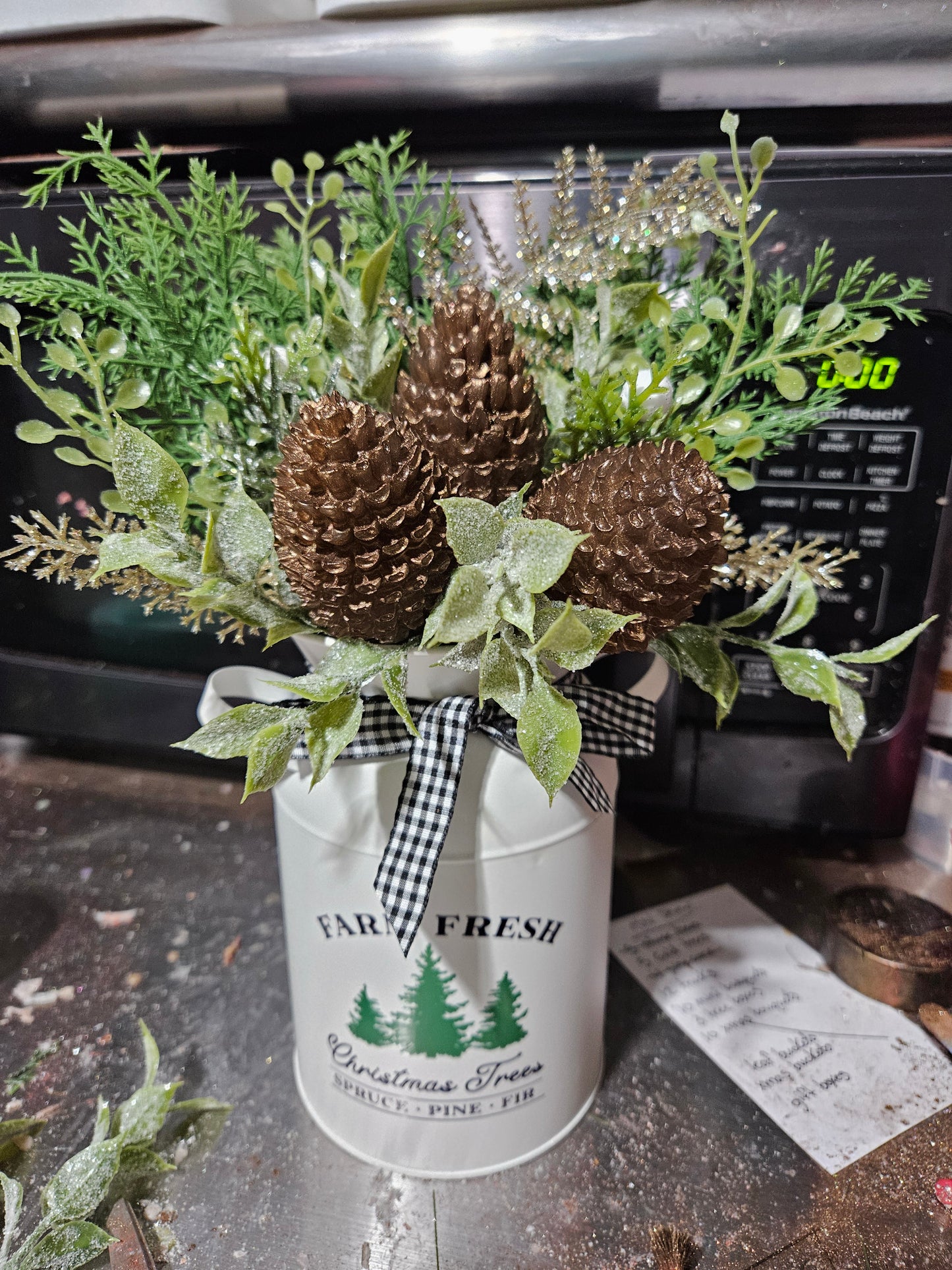 Pinecone mini milk can mini soap porch pot