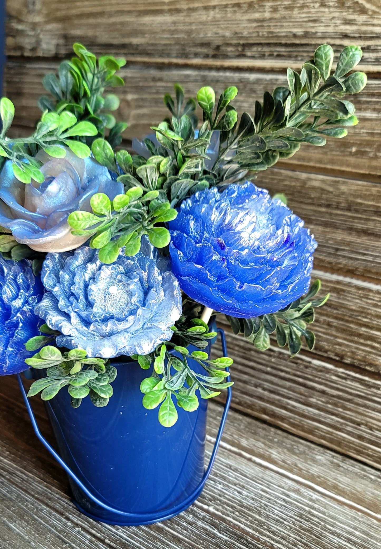 Blue & White Peony and Rose Bouquet