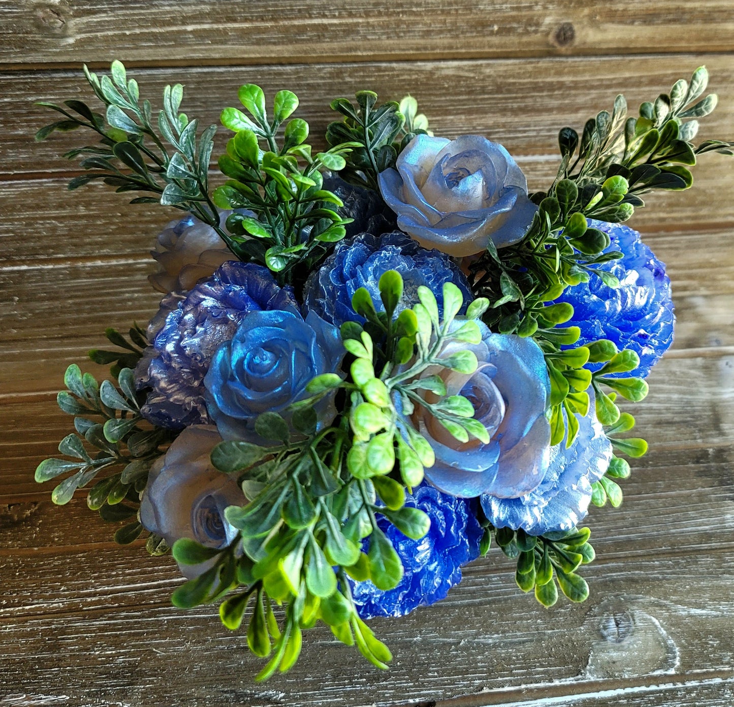 Blue & White Peony and Rose Bouquet