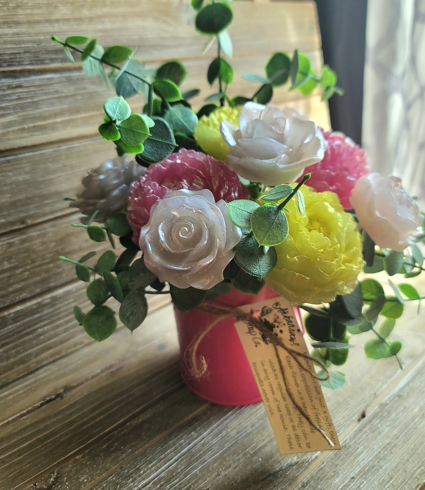 Pink & Yellow Peony and Rose Bouquet