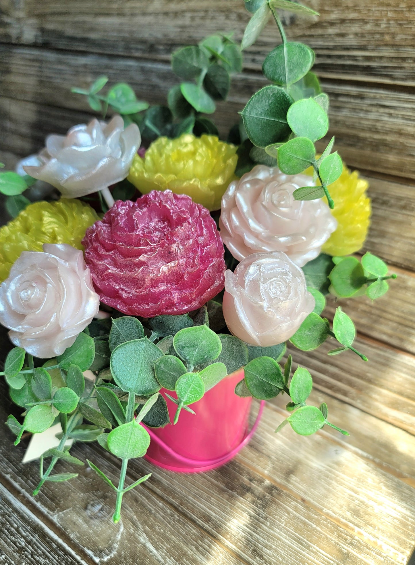 Pink & Yellow Peony and Rose Bouquet