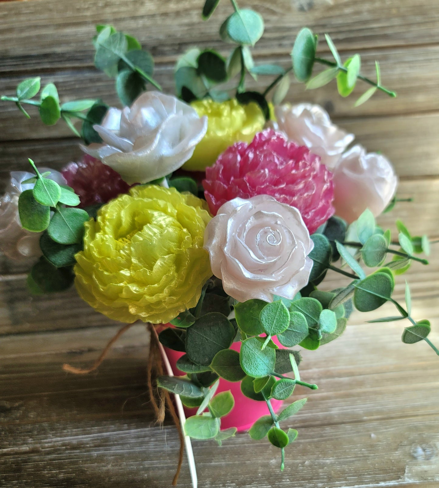 Pink & Yellow Peony and Rose Bouquet
