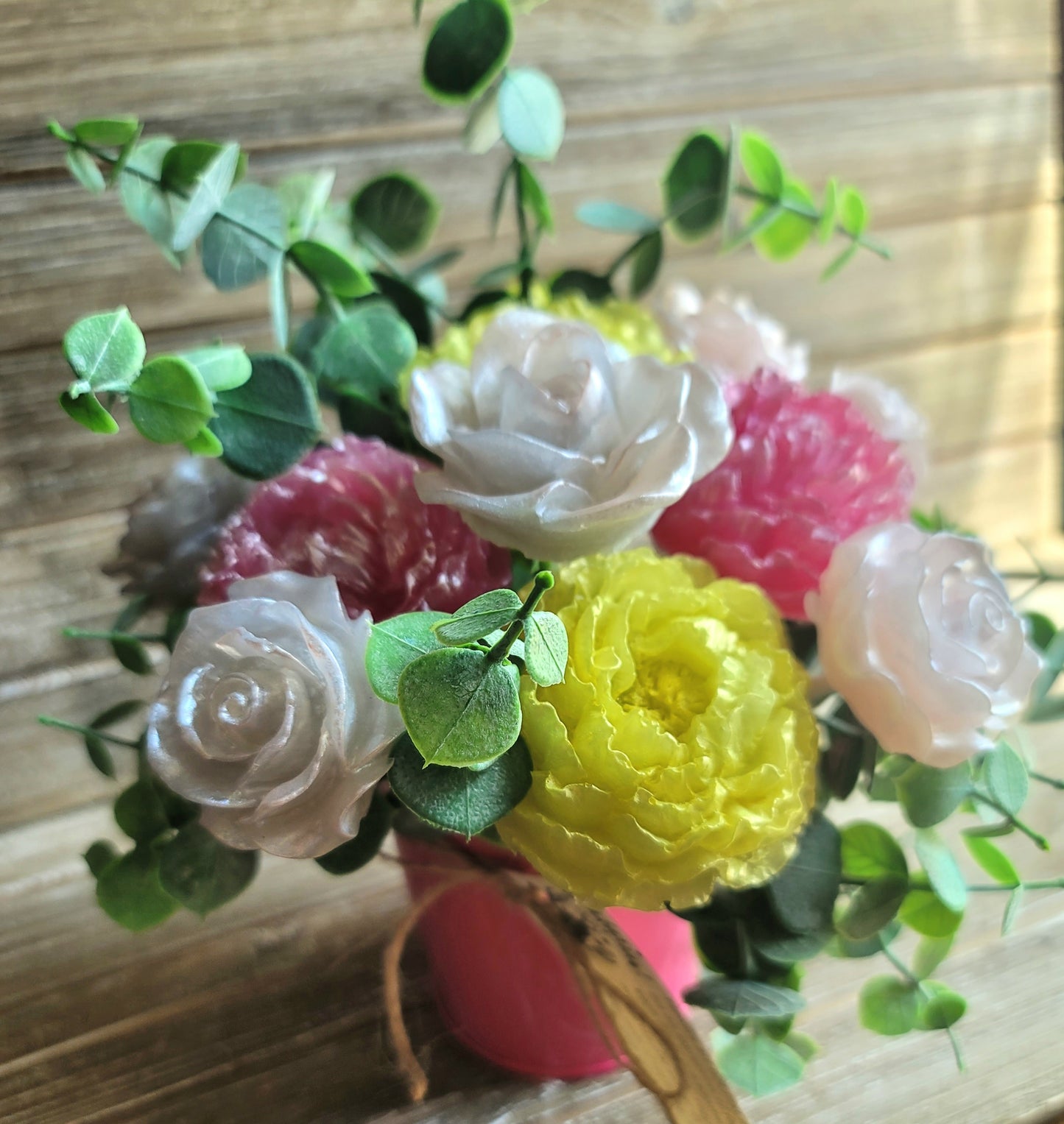 Pink & Yellow Peony and Rose Bouquet