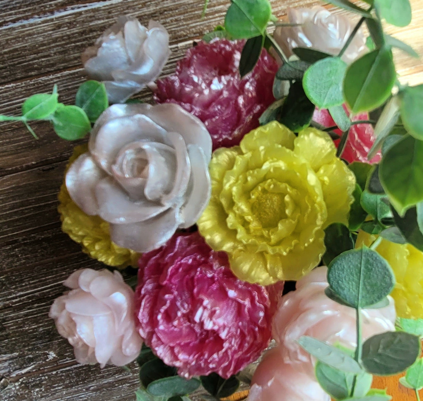 Pink & Yellow Peony and Rose Bouquet