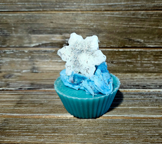 Snowflake soap cupcake