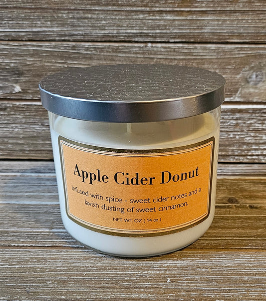 Apple Cider Donut Candle, 3 wick 14oz soy candles