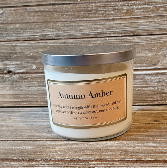 Autumn Amber Candle, 14 ounce, 3 wick