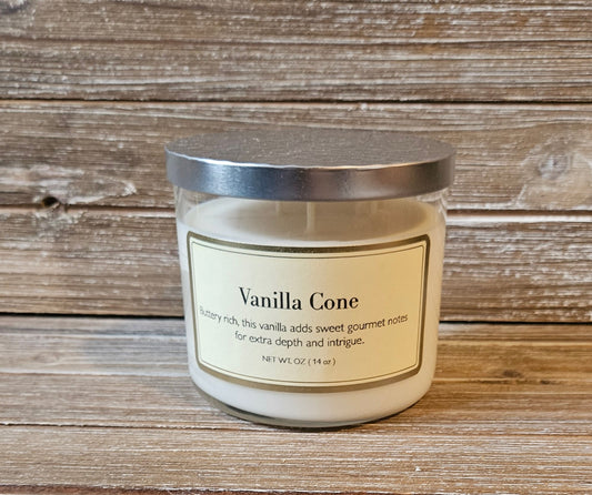 Vanilla Cone Candle, 3 wick 14oz soy candle