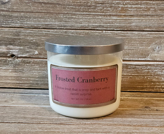 Frosted Cranberry Candle, 14 oz, 3 wick candle