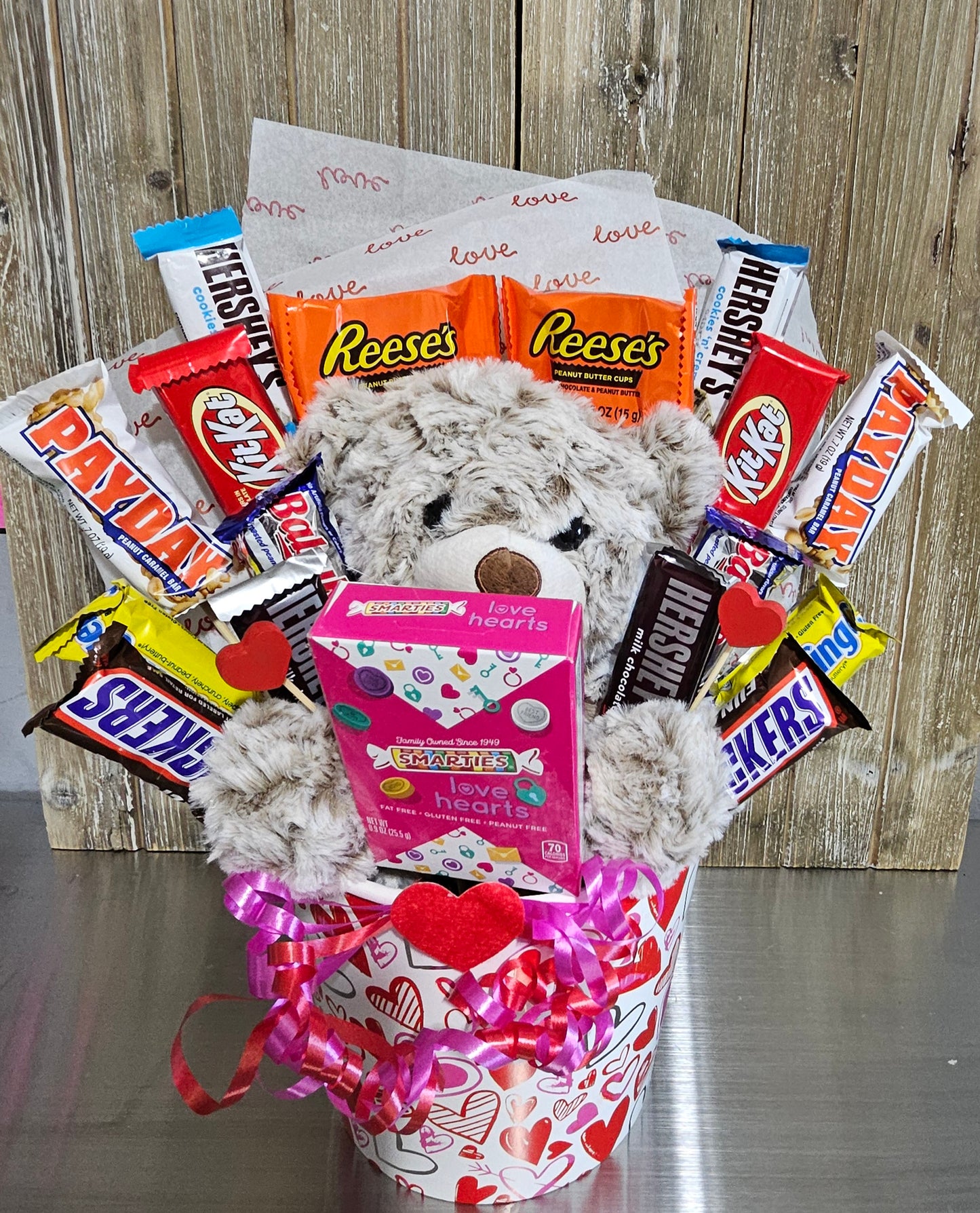 Popcorn Bucket Candy Arrangement