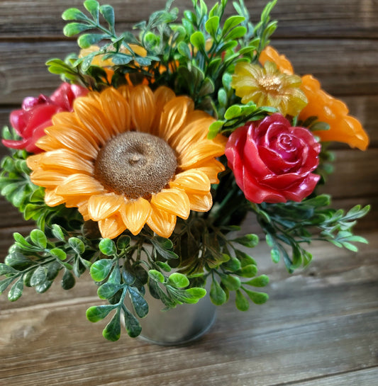 Fall Orange Sunflower Soap Bouquet